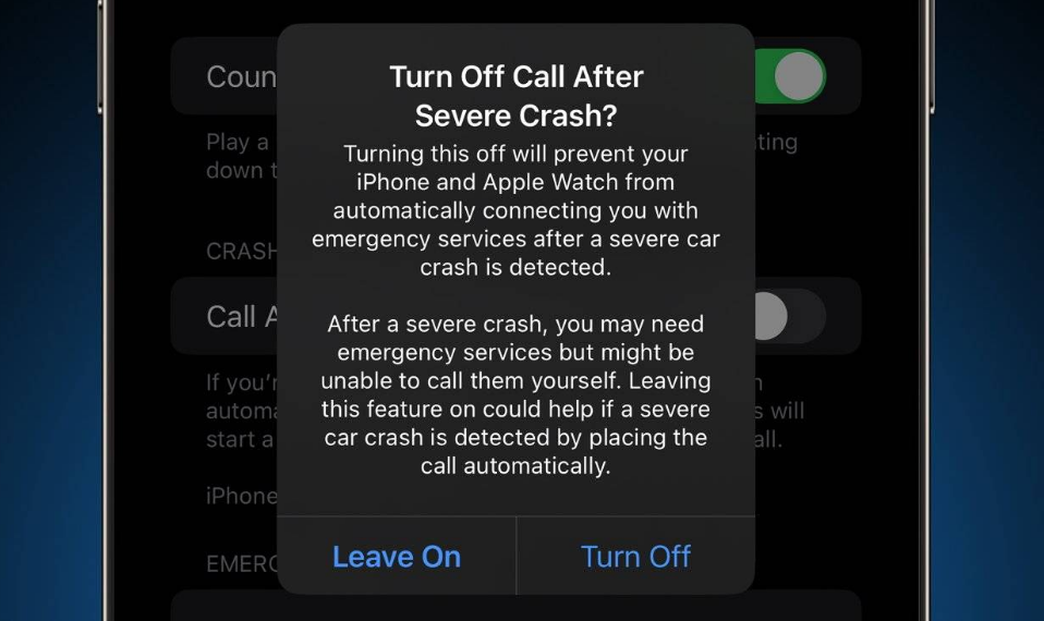 海南苹果14维修分享 iPhone 14 和 Apple Watch 上关闭崩溃检测 