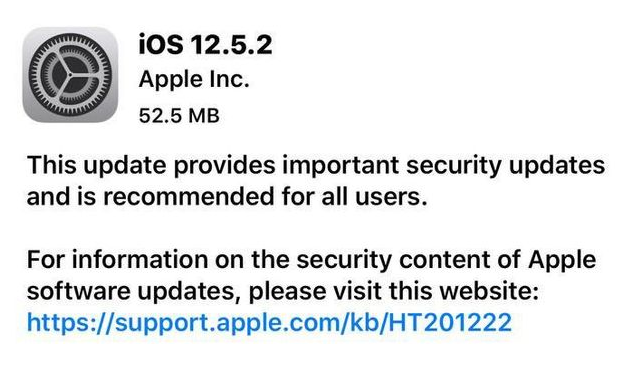 海南苹果手机维修分享iOS12.5.2发布，建议所有老苹果用户安装 